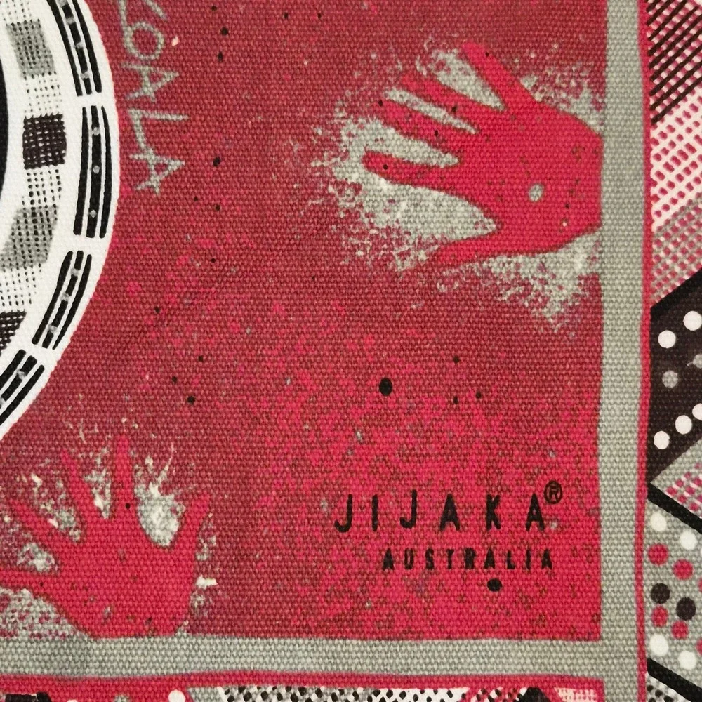 Jijaka Australia Aboriginal Art Canvas Tote Bag Koala Kangaroo Yellow Red